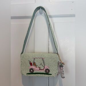 Made in India gold cart bead bag nwt